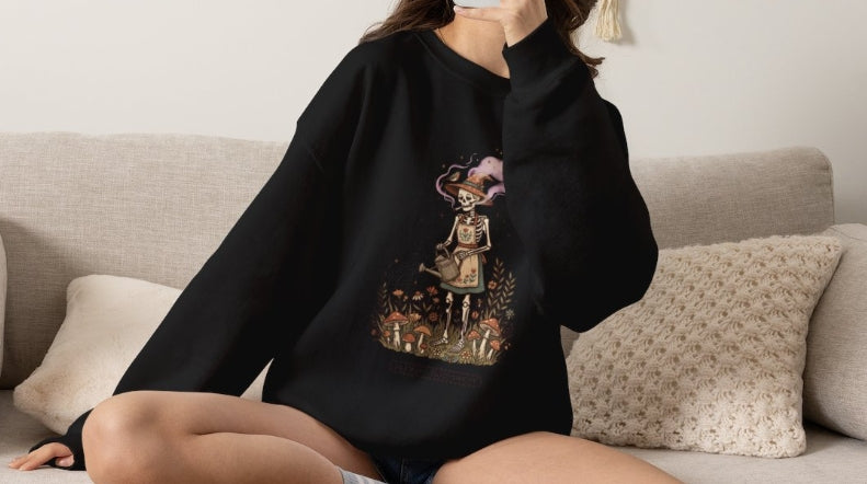black skeleton crewneck